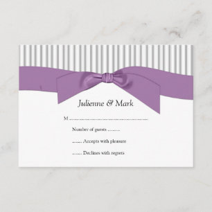 Cartons Réponse 3,5x5 Gris Gris Gris Gris Blanc Gris Ribbon violet