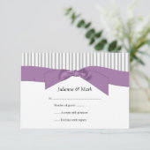 Cartons Réponse 3,5x5 Gris Gris Gris Gris Blanc Gris Ribbon violet (Debout devant)