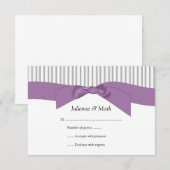 Cartons Réponse 3,5x5 Gris Gris Gris Gris Blanc Gris Ribbon violet (Devant / Derrière)