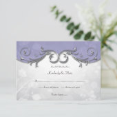 Cartons Réponse 3,5x5 Superposition de feuilles argentées et viole (Debout devant)