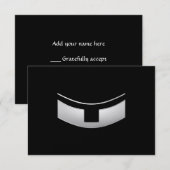 Cartons Réponse 3-D Look Silver Priest's ou ministre's Collar (Devant / Derrière)