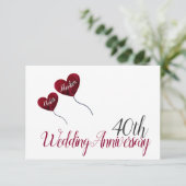 Cartons Réponse 40e anniversaire du mariage de Ruby Ballons de coe (Debout devant)