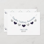 Cartons Réponse 45e saphir mariage anniversaire conception de l'en (Devant / Derrière)