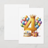 Cartons Réponse 4ème anniversaire doré (Devant / Derrière)