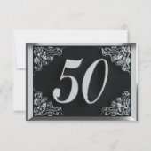 Cartons Réponse 50e anniversaire ou anniversaire Regal Silver Blac (Dos)