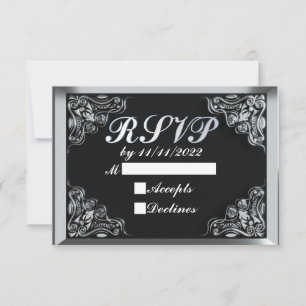 Cartons Réponse 50e anniversaire ou anniversaire Regal Silver Blac