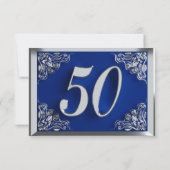 Cartons Réponse 50e anniversaire ou anniversaire Regal Silver Blue (Dos)