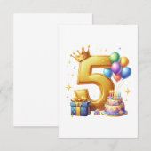 Cartons Réponse 5ème anniversaire doré (Devant / Derrière)