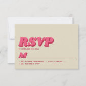 Cartons Réponse 70's Retro Super Viva Magenta Mariage (Devant)