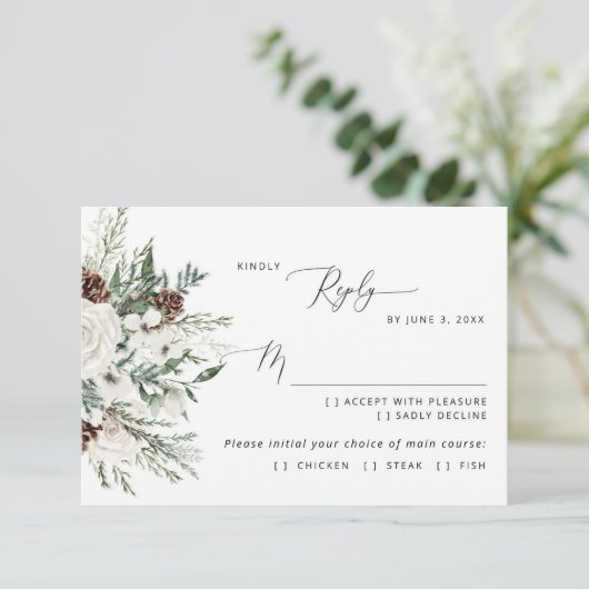 Cartons Réponse À feuillage persistant choix de repas de mariage d (Debout devant)