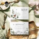 Cartons Réponse À feuillage persistant Rustic Mountain Forest Wedd<br><div class="desc">À feuillage persistant Rustic Mountain Forest Wedding Carte RSVP</div>