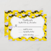 Cartons Réponse Abeille jaune et noire (Devant / Derrière)