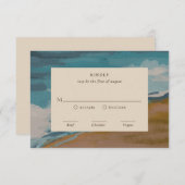 Cartons Réponse Abstrait Coastal Chic Mariage moderne (Devant / Derrière)