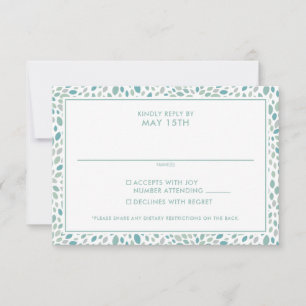 Cartons Réponse Abstrait Floral moderne Mariage vert de la mer
