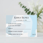 Cartons Réponse Abstrait moderne bleu minimaliste Mariage artistiq (Debout devant)