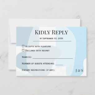 Cartons Réponse Abstrait moderne bleu minimaliste Mariage artistiq