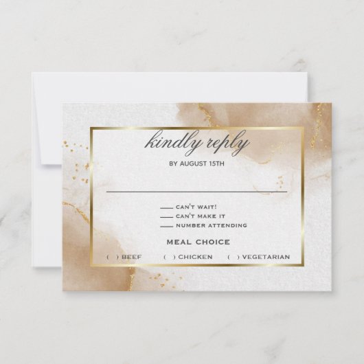 Cartons Réponse Abstrait Soft Brown Gold Marbled (Devant)