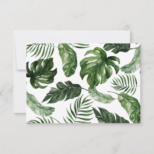 Cartons Réponse Abstrait tropical moderne peint mariage r.s.v.p (Dos)