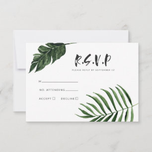 Cartons Réponse Abstrait tropical moderne peint mariage r.s.v.p