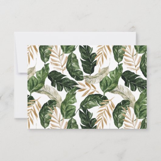 Cartons Réponse Abstrait tropical moderne peint mariage r.s.v.p (Dos)