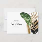 Cartons Réponse Abstraite femme d'honneur tropicale moderne (Devant)