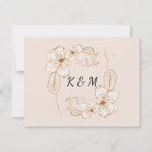 Cartons Réponse Accueil Aquarelle Terra Cotta Pink Leaf Floral (Dos)