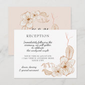 Cartons Réponse Accueil Aquarelle Terra Cotta Pink Leaf Floral (Devant / Derrière)