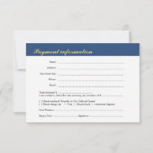 Cartons Réponse Activité de gala d'affaires jaune de la marine RSV (Dos)