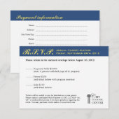 Cartons Réponse Activité de gala d'affaires jaune de la marine RSV (Devant / Derrière)