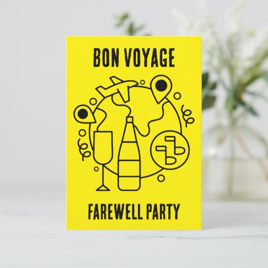 Cartons Réponse Adieu Bon Voyage (Debout devant)