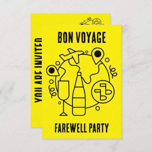 Cartons Réponse Adieu Bon Voyage (Devant / Derrière)
