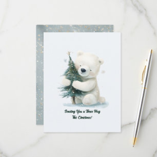Cartons Réponse Adorable Ours Polaire Accrochant Arbre de Noël, Mi