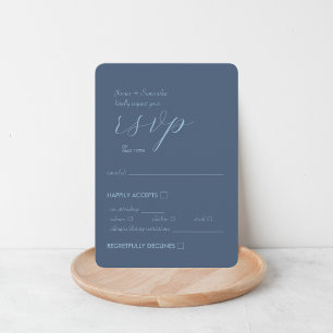 Cartons Réponse Affaire de Mariage moderne Colorblock Bleu Foncé