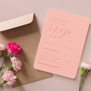 Cartons Réponse Affaire de Mariage moderne Colorblock Corail cla