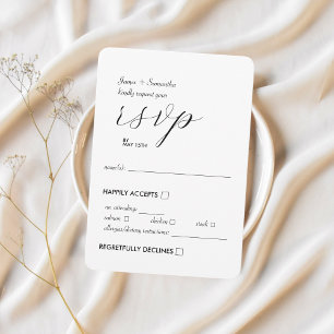 Cartons Réponse Affaire de Mariage moderne Colorblock Noir sur B