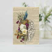 Cartons Réponse affiche d'anatomie du cerveau floral médical (Debout devant)