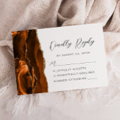 Cartons Réponse Agate Burnt Orange Or Mariage de script moderne
