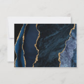 Cartons Réponse Agate Marine Blue Gold Mariage de script moderne (Dos)