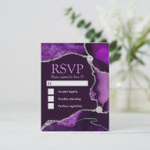 Cartons Réponse Agate Pailleté Violet et Argent Douce 16 (Debout devant)