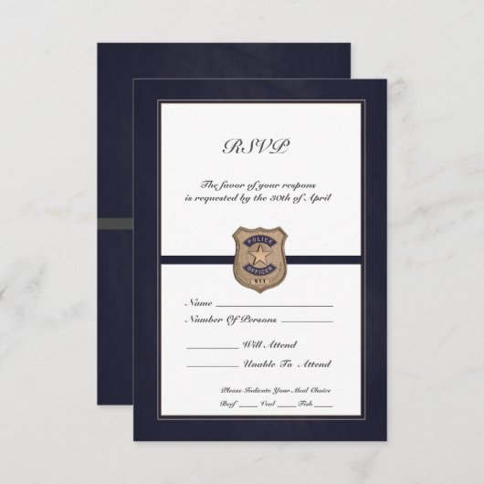 Cartons Réponse Agent de police (Devant / Derrière)