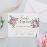 Cartons Réponse Alice In Wonderland Vintage White Rabbit & Roses<br><div class="desc">Magnifiquement conçu vintage Alice dans Wonderland thème mariage carte RSVP. Parfait pour un mariage Alice in Wonderland. Le design présente un mélange de notre propre arbre à fleurs roses dessiné à la main. Nous avons méticuleusement restauré l'iconique Alice in Wonderland illustrations vintages en les dessinant à la main et les...</div>