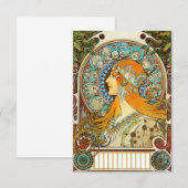 Cartons Réponse Alphonse Mucha Art Nouveau Zodiac (Devant / Derrière)