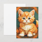 Cartons Réponse Alphonse Mucha Style Chat orange (Devant / Derrière)
