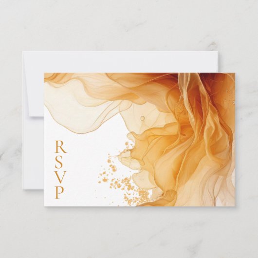 Cartons Réponse Amber Brandy Abstrait Enk Mariage QR Code ID1089 (Devant)