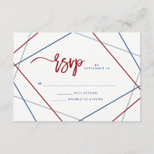 Cartons Réponse Américain moderne   Mariage géométrique patriotiqu