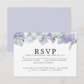 Cartons Réponse Améthyste Plum Aquarelle Feuilles tropicaux (Devant / Derrière)