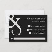 Cartons Réponse Ampersand lunaire | Moody Black Mariage (Devant)
