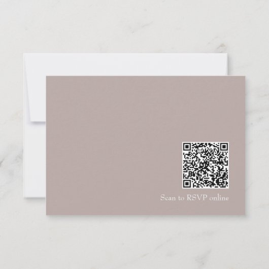 Cartons Réponse Analyse à la crème naturelle Qr Code Mariage de ch (Dos)