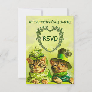 CARTONS RÉPONSE ANCIENNE MODE CHATS IRLANDAIS, FÊTE DU JOUR DE ST.