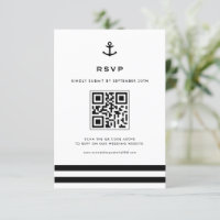 Ancre moderne noir et blanc Code QR nautique